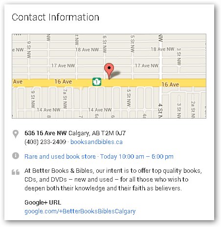 contact info & sm map