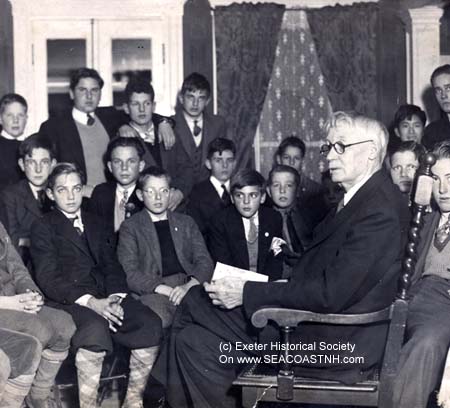 Henry A. Shute reading to boy students (c)Exeter Historical Society on SeacoastNH.com